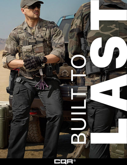 CQR Men's Tactical Pants, Water Resistant Ripstop Cargo Pants, Lightweight EDC Work Hiking Pants, Outdoor Apparel, Duratex Mag Pocket Black, 40W x 32L
