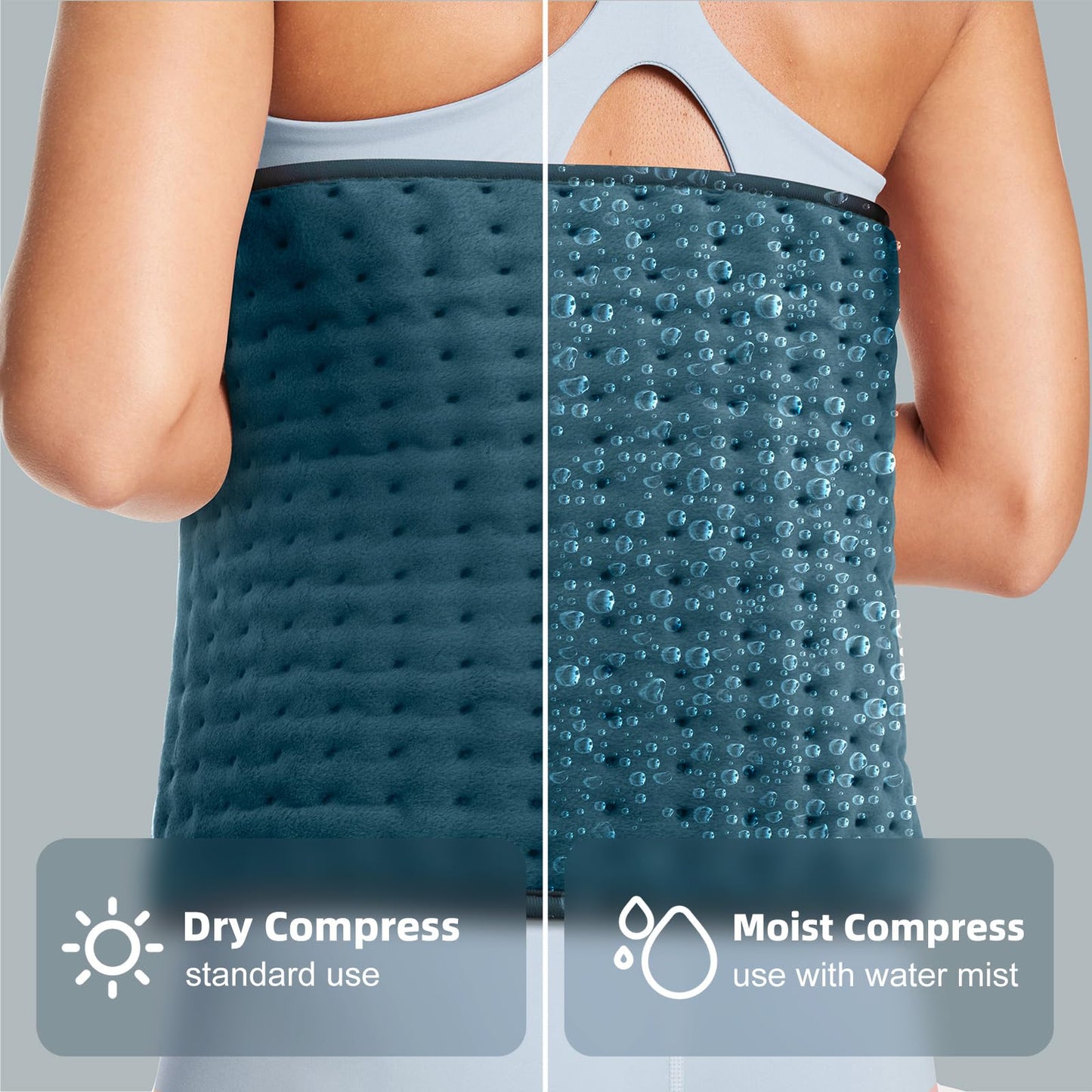 Heating pad for Back, Neck, Shoulder, Cramps and Leg Pain Relief, Heat Pads Christmas Gifts for Women, Men, Mom, Dad, Auto-Off,Machine Washable,Moist Dry Heat Options,Extra Large 12"x24"