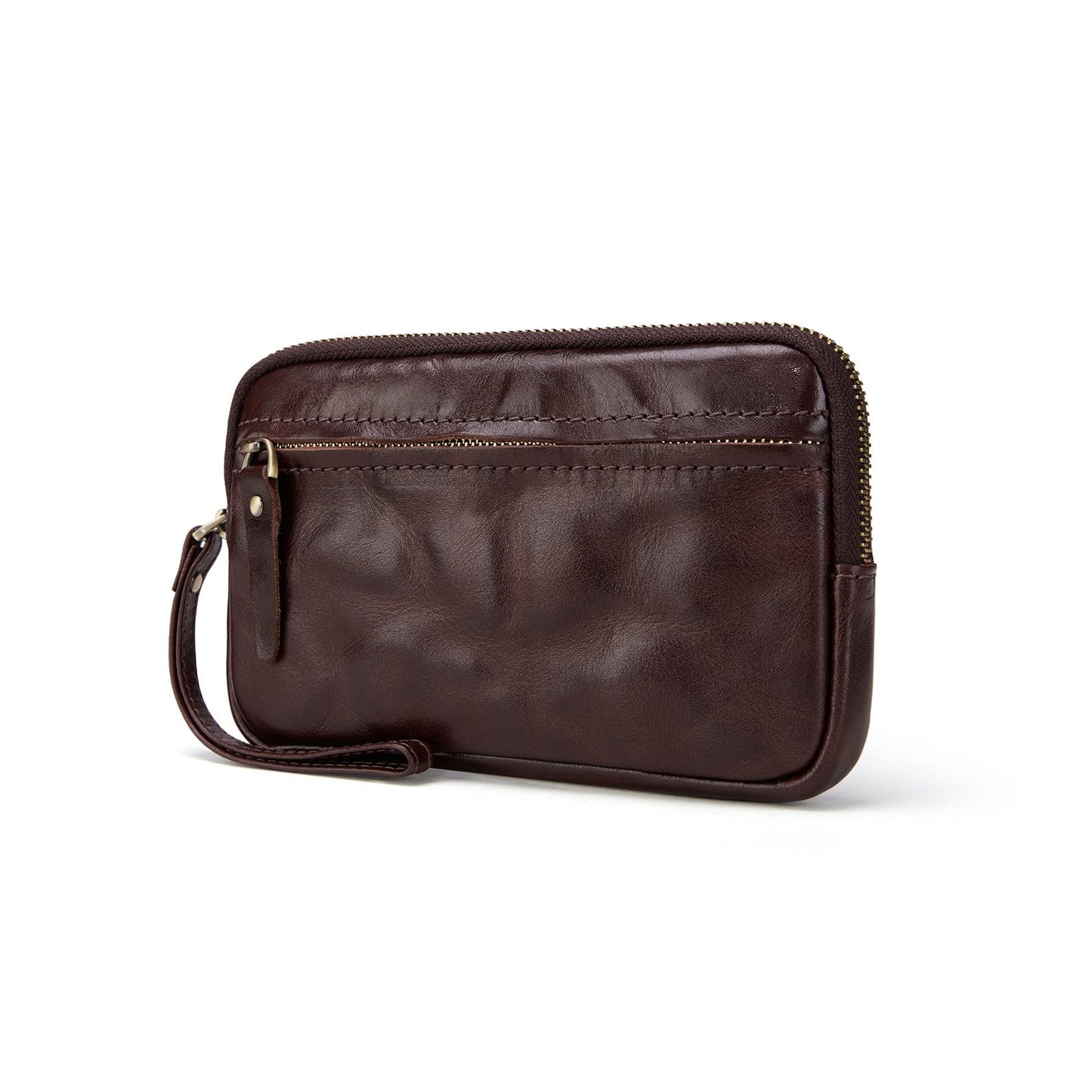 ZOVYRON Genuine Leather Wristlet Wallet for Women - Wristlet Clutch Purse Cell Phone Wallet Handbag with Wrist Strap (Coffee)