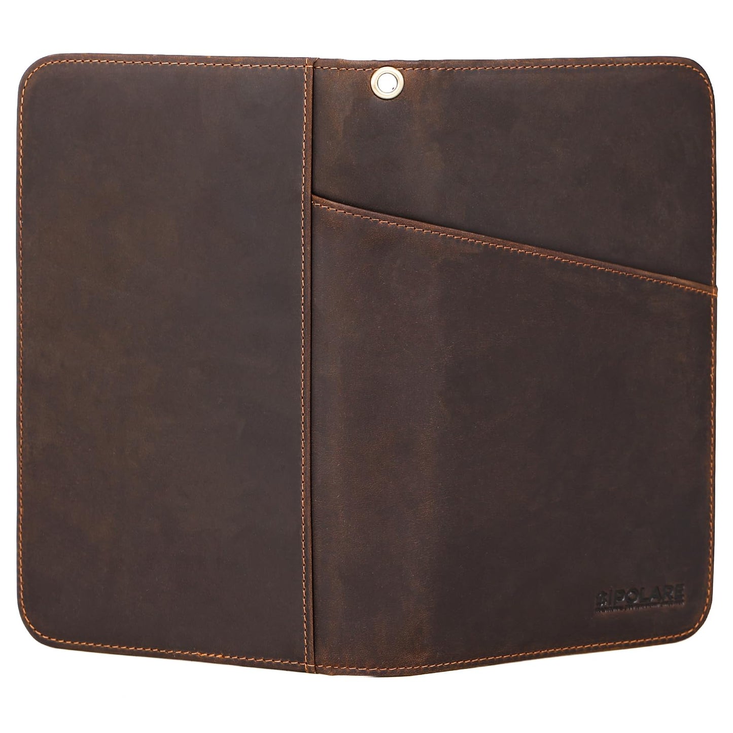 Polare Full Grain Leather Travel Passport Holder RFID Blocking Cover Case Travel Document Organizer Wallet Holders 2 Passports With YKK Zipper