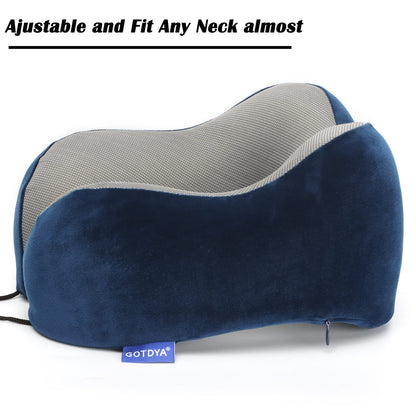 Travel Pillow,Travel Neck Pillows for Sleeping,100% Pure Memory Foam Soft Comfort & Support Pillow for Airplane/Car/Office&Home Rest Use-Pink