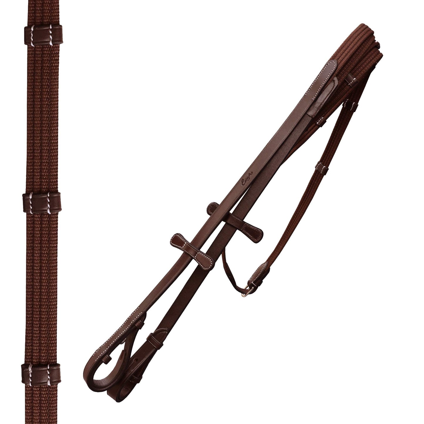 Exion Horse Dressage Bridle with Web Reins | Broad Anatomic Crownpiece, Crank Noseband & Browband & Reins with Hand Stoppers | Dressage Bridles for Horses