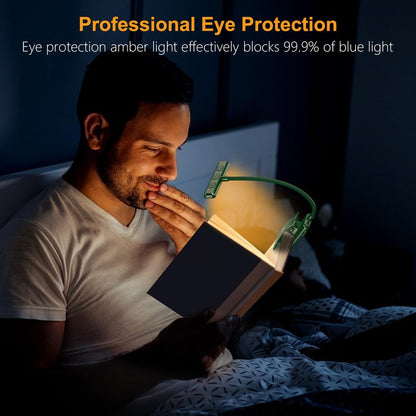 Gritin 19 LED Rechargeable Book Light for Reading in Bed with Memory Function- Eye Caring 3 Color Temperatures,Stepless Dimming Brightness,90 Hrs Runtime Clip on Light for Book Lovers-Dark Green
