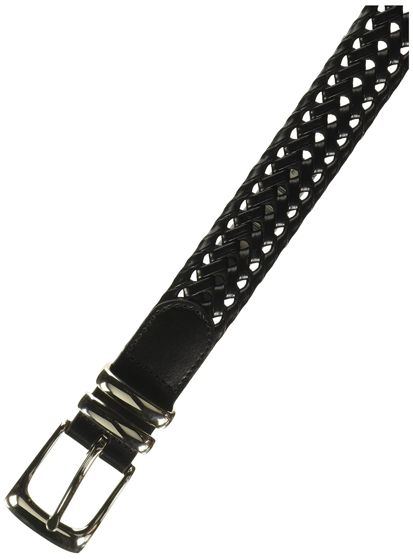 Perry Ellis Men's Portfolio Braided Leather Belt, Black, 40