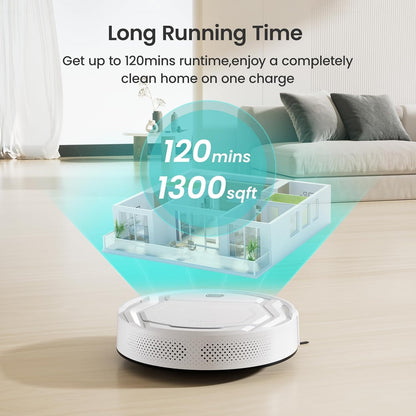 Lefant M210 Pro Robot Vacuum, Slim Quiet, 3 Adjustable Suction Levels, 6 Modes, Robot Vacuum Cleaner for Pet Hair, Hard Floors & Low Carpets, Self-Charging, WiFi/App/Alexa Control, Gray