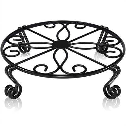 Black Plant Stand for Flower Pot Heavy Duty Potted Holder Indoor Outdoor Metal Rustproof Iron Garden Container Round Supports Rack for Planter Bronze, Pumpkin Stand Outdoor……