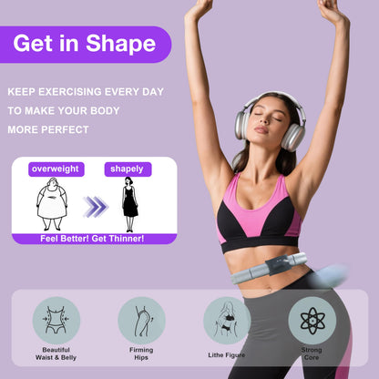 Gonideerix Infinity Smart Hula Hoop, Adjustable 24''-41'', Weighted Fitness Hoop for Exercise, Core Training, Weight Loss & Fat Burning, Indoor Cardio with LED Counter(Pink)