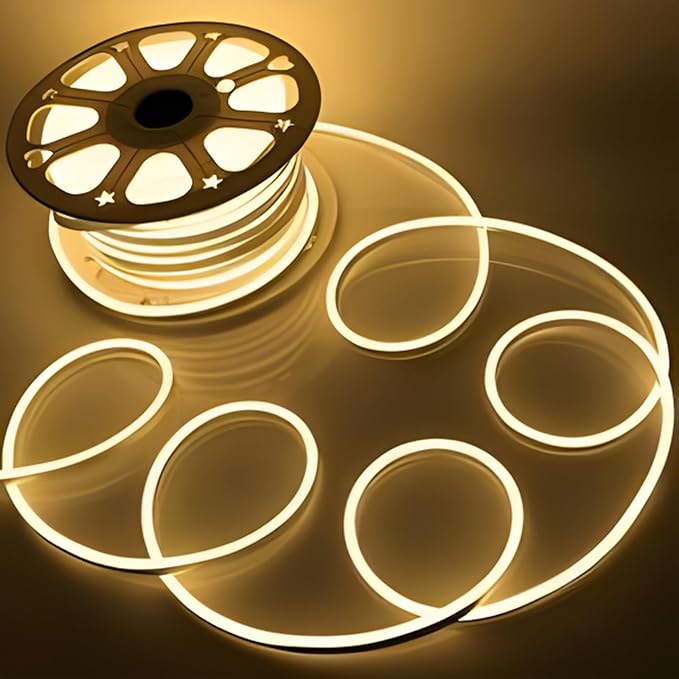 FORT LED Neon Strip Lights 50FT 15M Warm White 110V 120V Led Rope Light AC Driverless Waterproof High Brightness, Easy Installation - Energy-Saving, UV-Resistant - 2 Yr Warranty ETL ROHS FCC