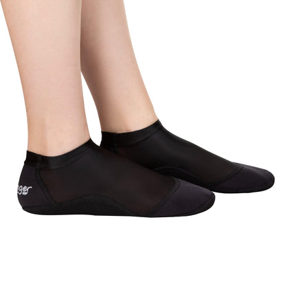 Seavenger SeaSnugs | Low Beach Socks for Sand Volleyball, Soccer, Snorkeling & Watersports (Black, X-Large)