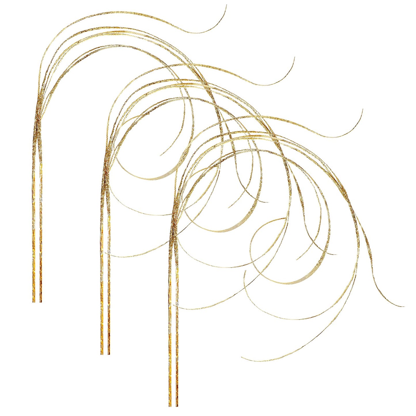 MTLEE 6 Pieces Glitter Gold Christmas Tree Picks and Sprays Decorative Stem Picks Sprays Branches Vase Filler Curly Ting Ting Branches for Christmas Tree Wreath Craft Home Garden Decorations