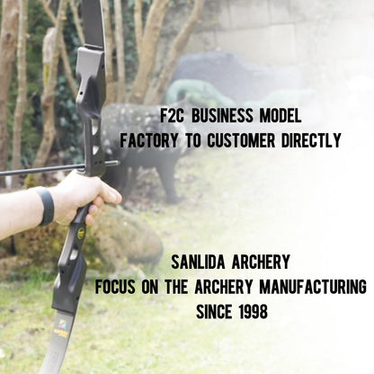 Sanlida Hermit 10 ILF Hunting Recurve Bow Kit for Adults 60" 30-45 Lbs Archery Recurve Bow, CNC ILF Riser, Carbon & Graphite Foam Core ILF Limbs, RH Only, Limited Life-time Warranty (60",40 Lbs)