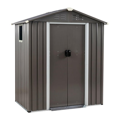 Shintenchi 5x3 FT Outdoor Storage Shed with Window, Lockable Outdoor Waterproof Tool Storage Sheds, Weather Resistant Tool Storage House Shed for Garden, Backyard, Patio Utility Tool Storage,Dark Gray