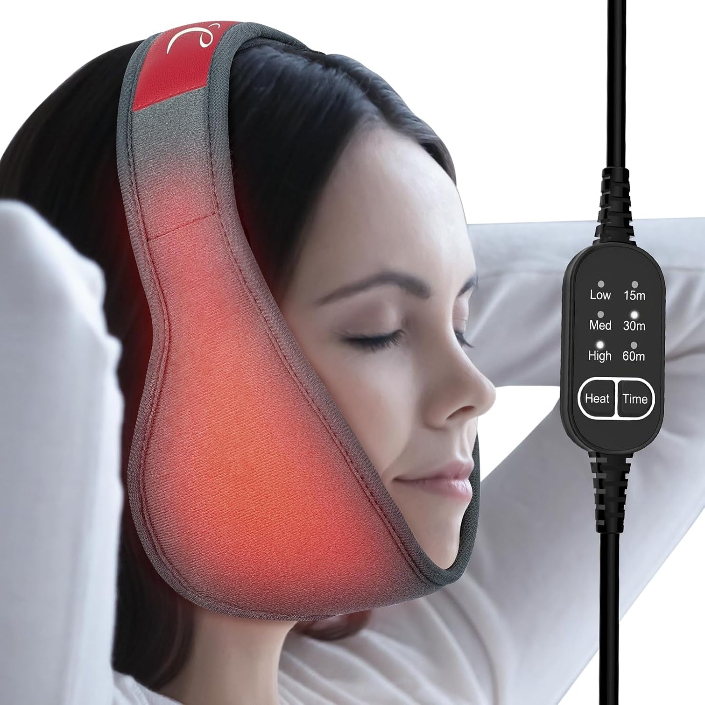 Comfytemp Face Heating Pad for TMJ Relief, Heated Face Mask with 3 Heat and Time Settings, USB Electric Wearable Heating Pad for Face Jaw Chin Wisdom Teeth, Oral and Facial Surgery