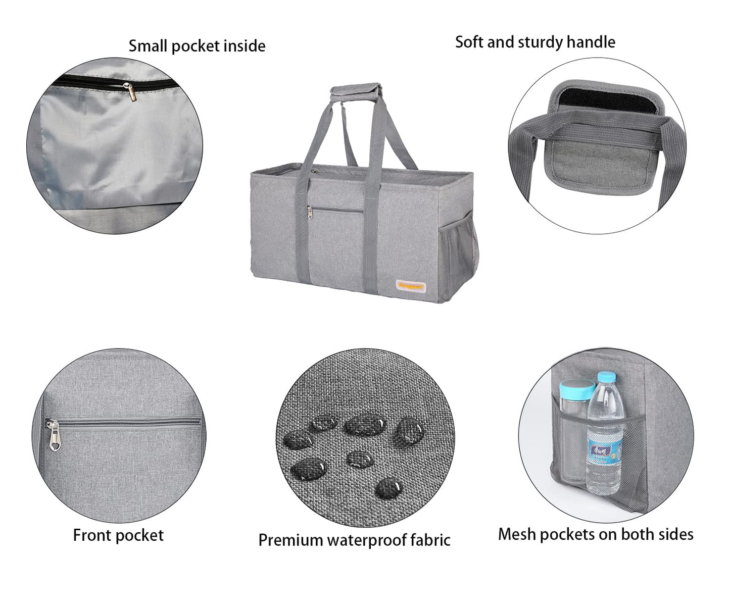 Dongawin Extra Large Utility Tote, Waterproof Beach & Picnic Bag, Foldable & Reusable Storage（2pack）
