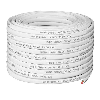 20 Gauge Marine Wire,20 AWG 200ft Duplex Marine Grade Wire Tinned Copper Boat Electrical Cable for Boat/Automotive/RV/Camper Outdoor Use