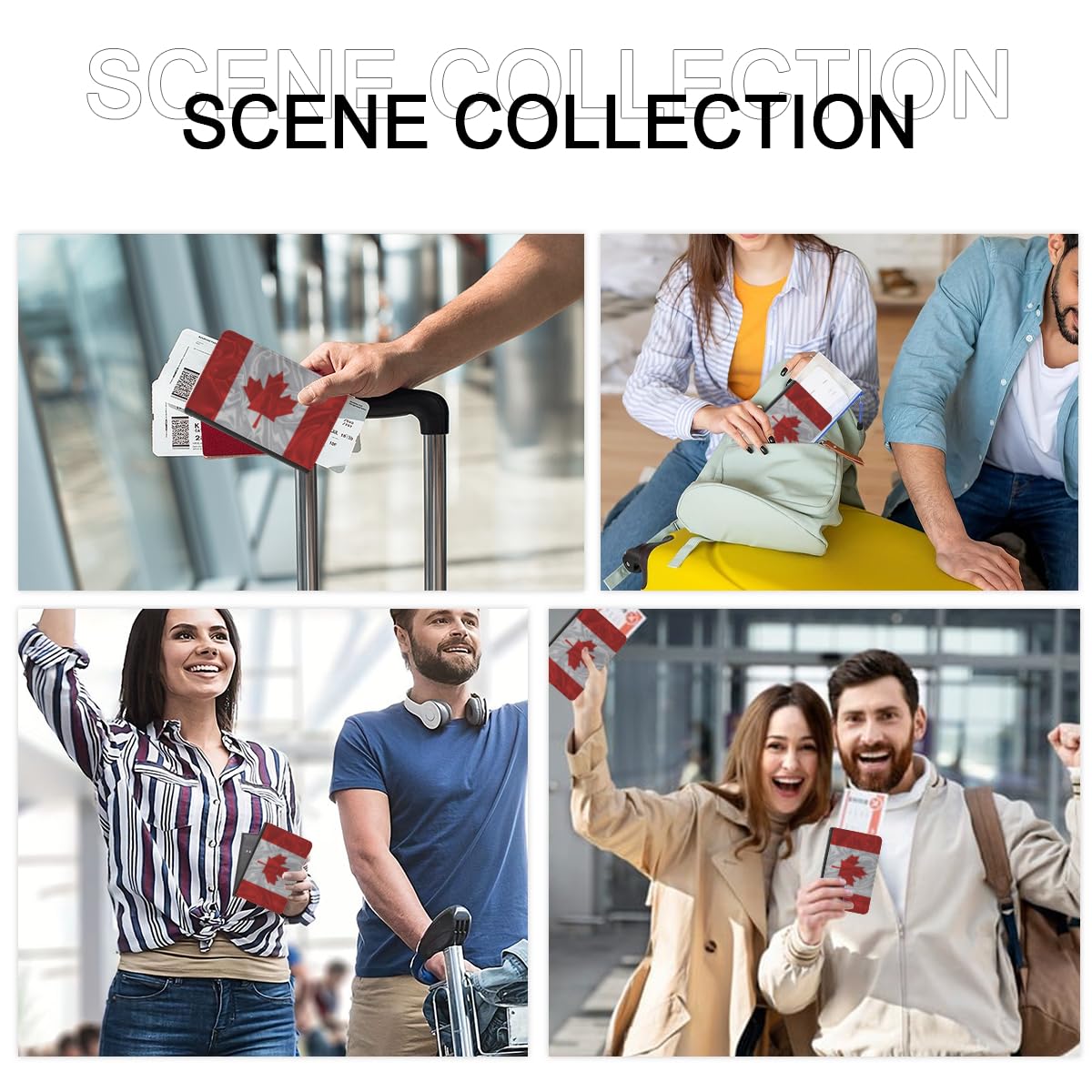 Canada Canadians Flags Passport Holder Cover Wallet Case Novelty PU Leather with Card Slot Travel Accessories Protector for Women Men