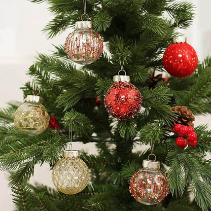 25Pcs Christmas Ornaments Sets 2.36” Christmas Ball Ornaments Christmas Tree Ornaments Shatterproof Xmas Balls Bulbs for Holiday Wedding Party Christmas Tree Decoration（Golden White）