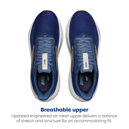 Brooks Men’s Ghost 17 Neutral Running Shoe - Beacon Blue/Moonlight/Starfish - 10.5 Medium