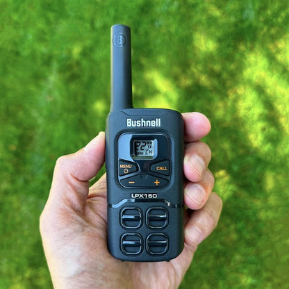 Bushnell LPX150 Walkie Talkie Radio - Reliable Quality, Rugged Design, 0.5W Power for 20 Miles of Range, Two Way Radios Equipped for Wherever Life Takes You (2 Pack)