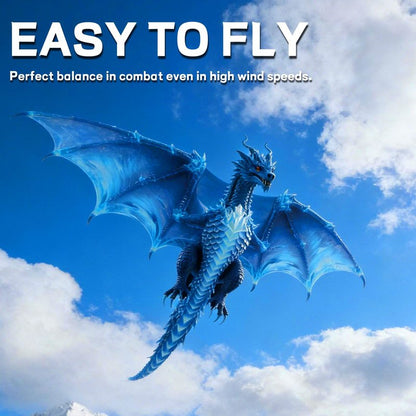 FejoHify Large Dragon Kite for Kids and Adults, Easy to Fly with 300ft String, Perfect for Beach, Park, Outdoor Activities, Gift for Boys Girls (Ice)