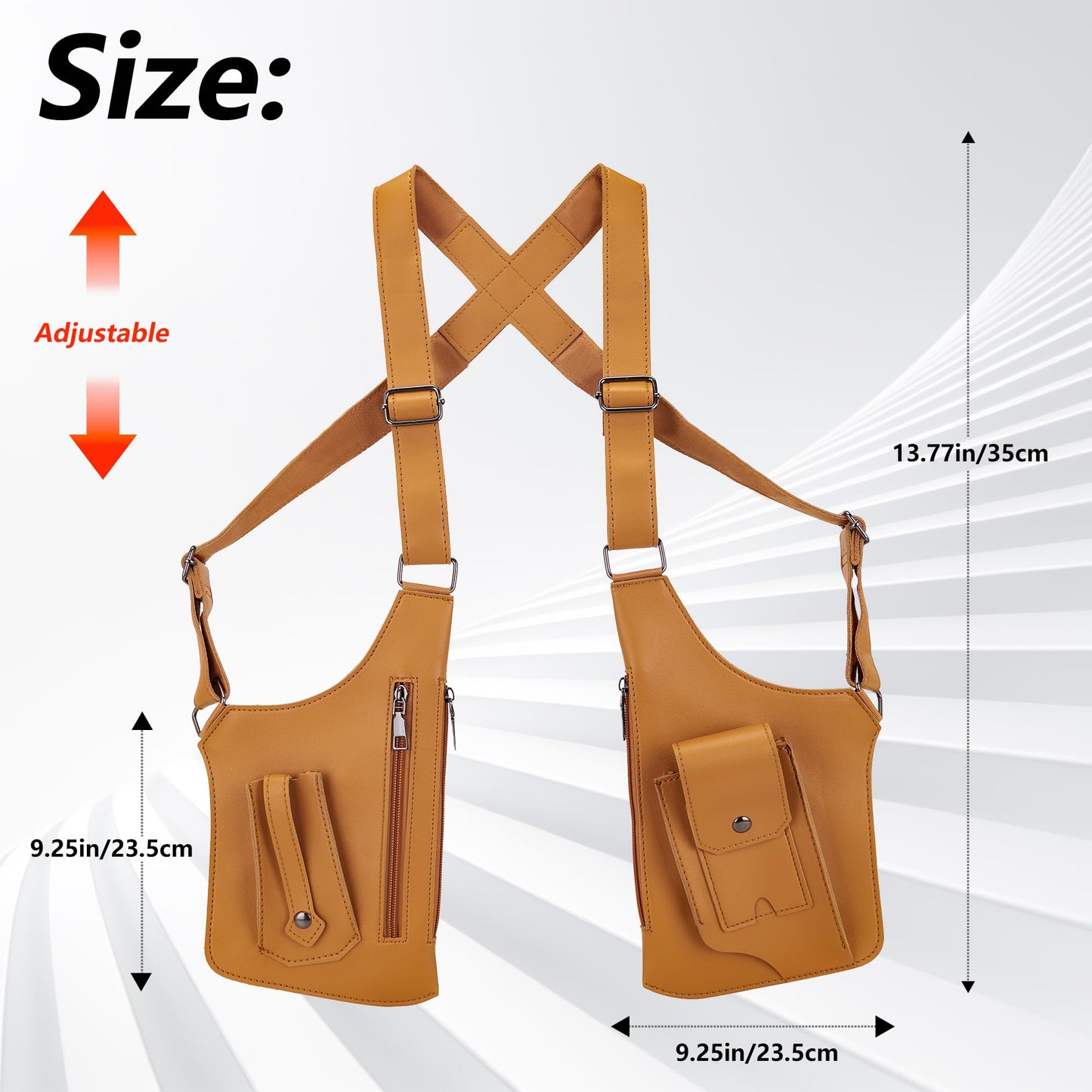 GLAMZLELE Double Shoulder Armpit Bag for Men Chest rig Underarm Anti-Theft Adjustable Pocket with Double Shoulder Straps Phone Wallet 2026 (Brown)