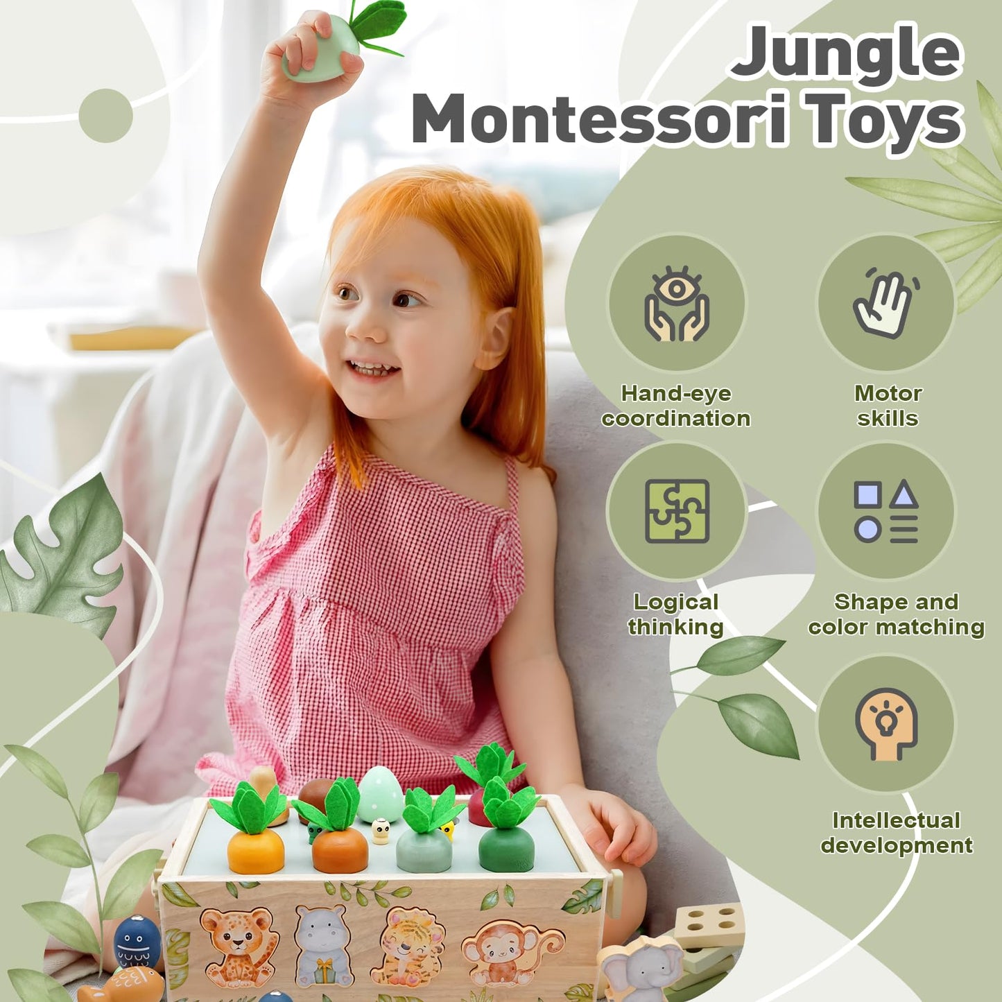 Montessori Toys for 1 Year Old - 4 Year Olds, Wooden Busy Activity ToddlerToy, Preschool Educational Toys, Birthday Gift for Boys Girls Aged 1 2 3 4 Year