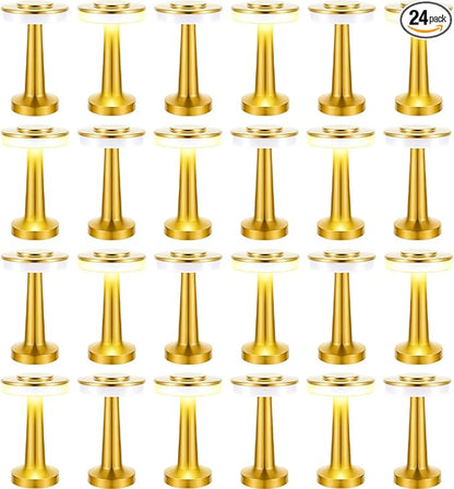 VIHOSE 24 Pcs Gold Cordless Table Lamps LED Portable Rechargeable Table Lamp with Touch Sensor 3 Color Dimming up to 15 Hours Battery Desk Light for Restaurant Nursery Living Room