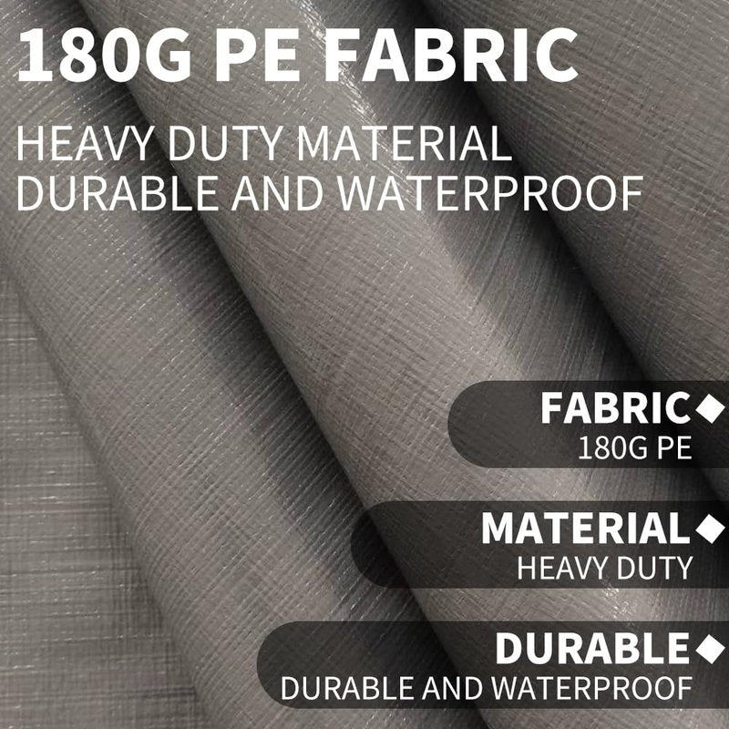 Vanteriam 12'x20' Upgraded Carport Replacement Top Canopy Cover for Car Garage Shelter Tent Party Tent with Ball Bungees Grey (Only Top Cover, Frame is not Included)