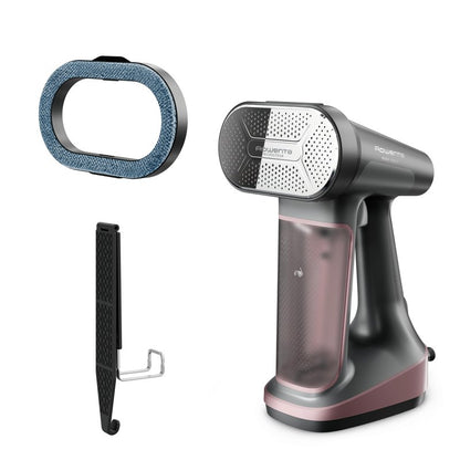 Rowenta Iron Steamer for Clothes, 3in1 Hand Held Steamers, Clothing Steamer, Ironing, Lint Remover, 7.1 Oz Tank, 1875 Watts, Auto-Off, Black & Pink, DR8865