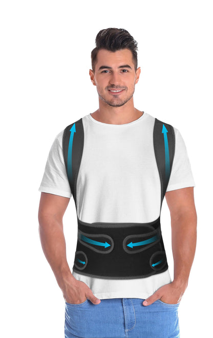 BLITZU Back Brace Posture Corrector for Women and Men. Shoulder Straightener, Adjustable Full Back Support. Upper and Lower Back Pain Relief for Neck Hump, Scoliosis, Spine, Hunchback Correction. M