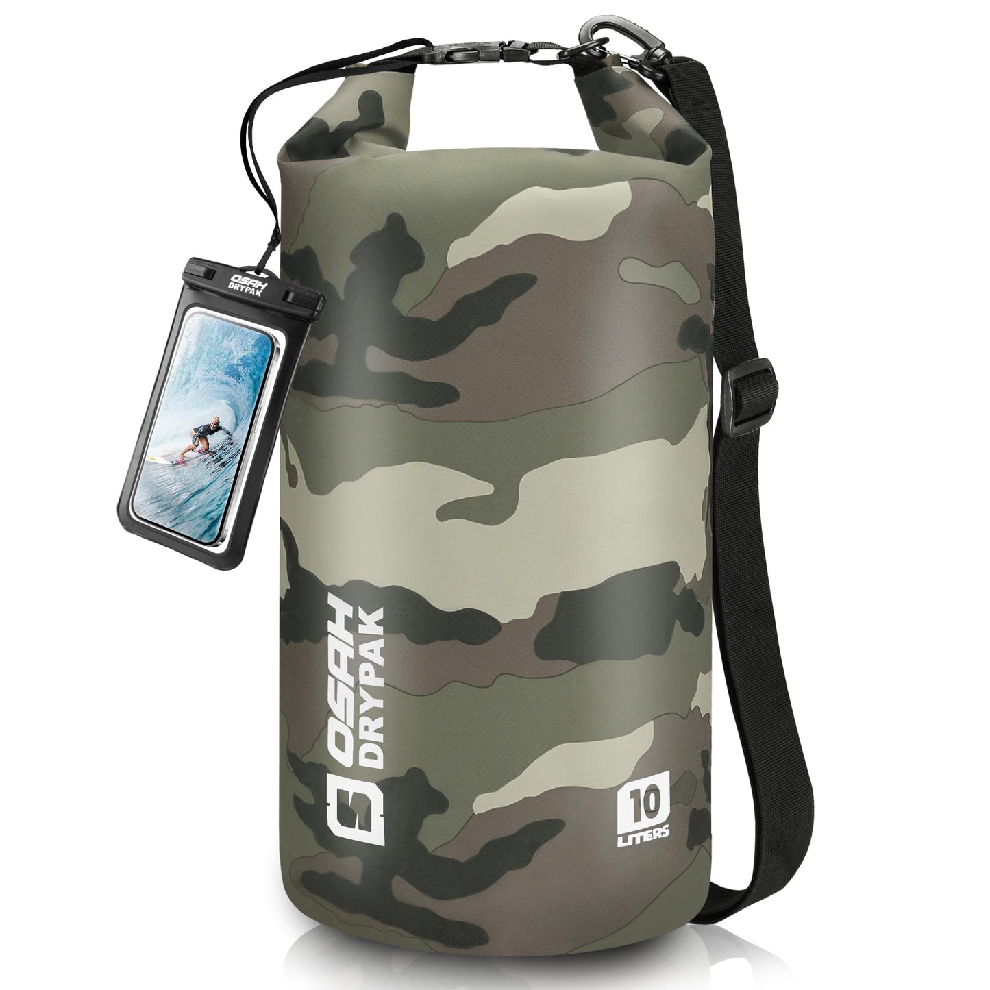 Waterproof Dry Bag, 5L/10L/20L/30L/40L Roll Top Lightweight Storage Backpack with Phone Case for Women & Men, Floating Waterproof Sack for Travel, Swimming, Kayaking, Paddle Board, Camping & Beach