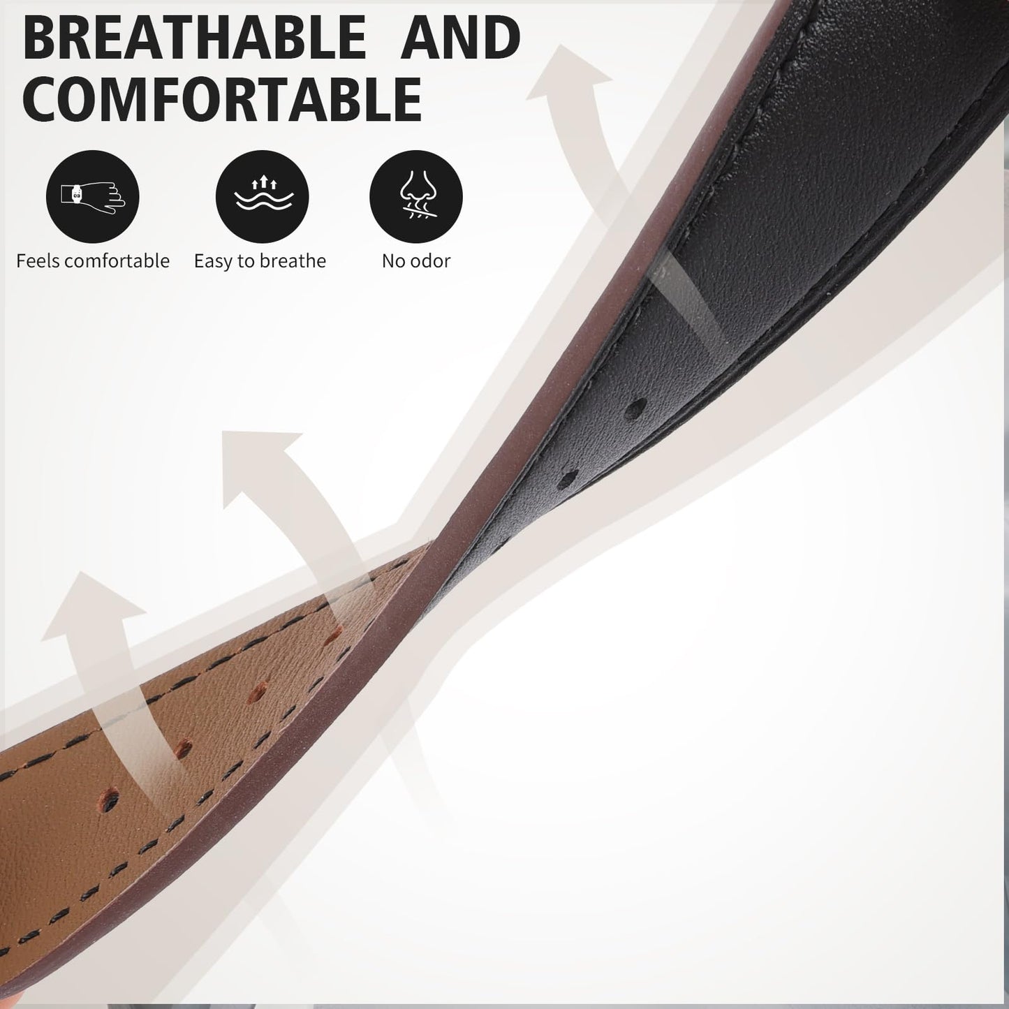 Italy Genuine Leather Watch Bands Men Women Compatible with Samsung Galaxy Watch 3 45mm/ 46mm/Gear S3 Frontier Band, 22mm Leather Watch Straps Quick Release Wear-resistant Smartwatch Replacement Strap