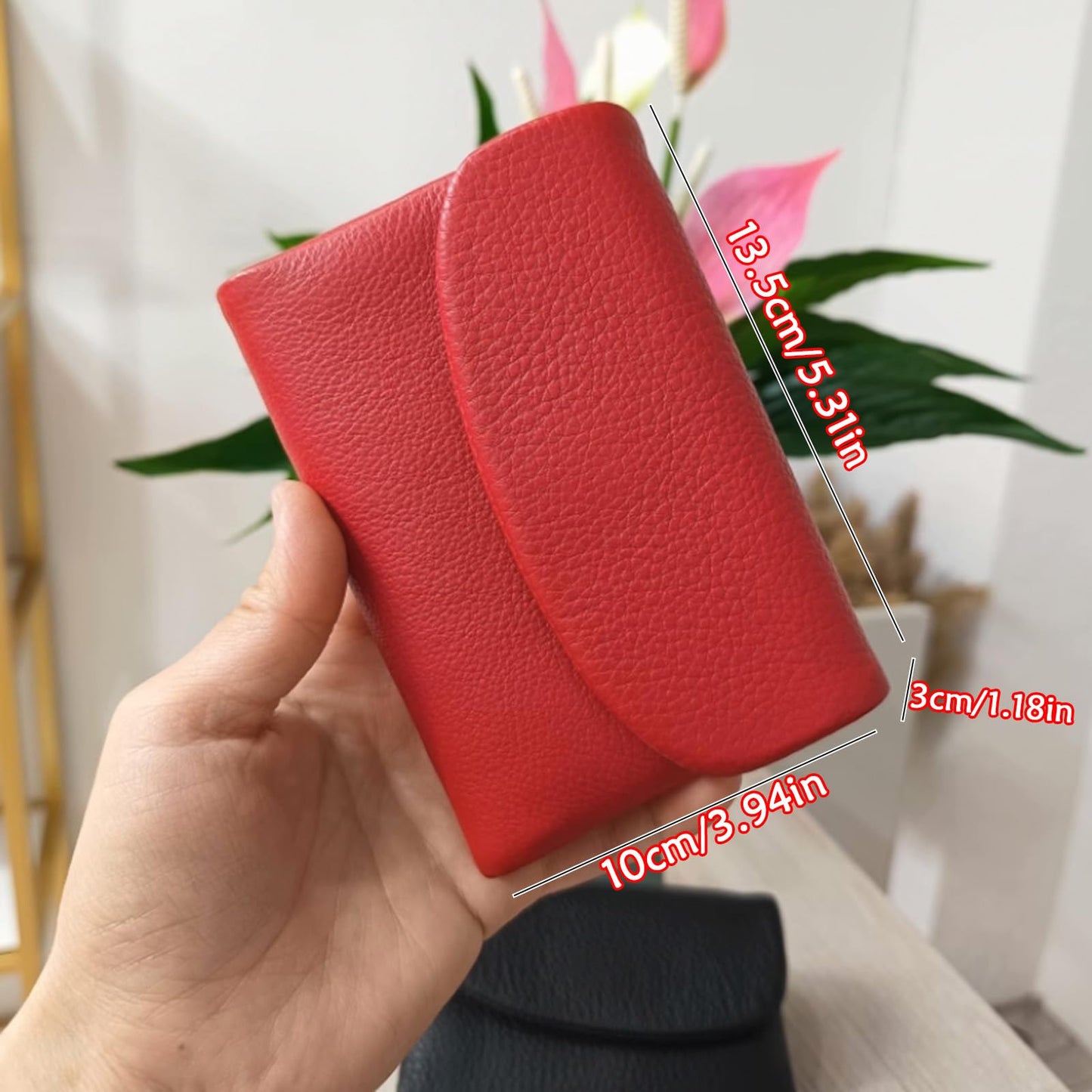 Unisex Pebble Leather Wallet,Small Wallets for Women,Genuine Leather Coin Purse,with Credit Card Holder,Coin Holder and Cash Slots,Genuine Leather Wallets for Men and Women (Black-2)