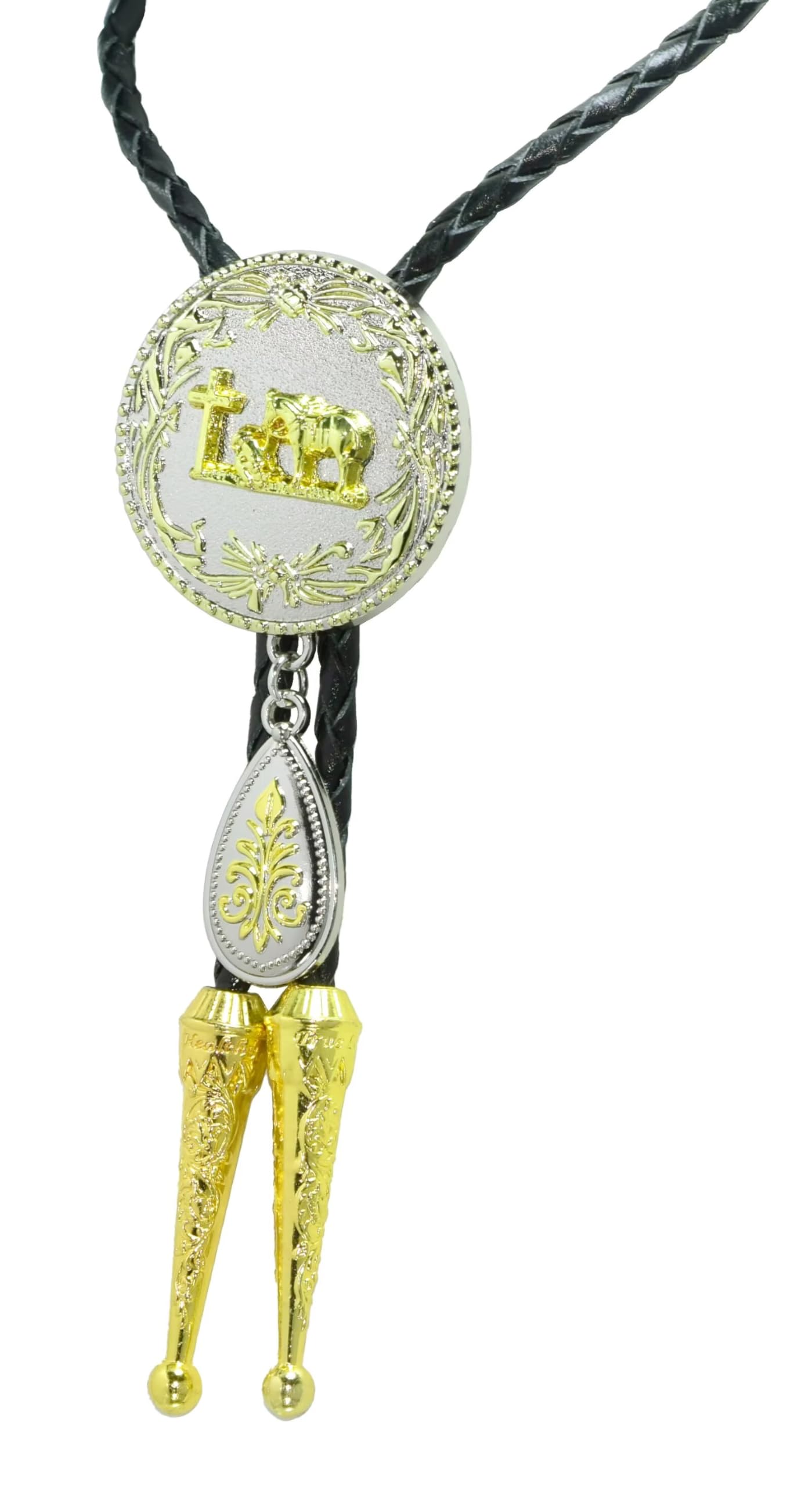 GURANSE Golden Acanthus Prayer Horse Bull Bolo Tie With Cowboy Western Style Necktie