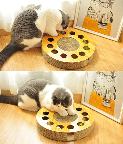 MIAOXSEN Cat Toy with Sturdy Scratching Pads and 2 Jingly Balls for All Ages of Cats