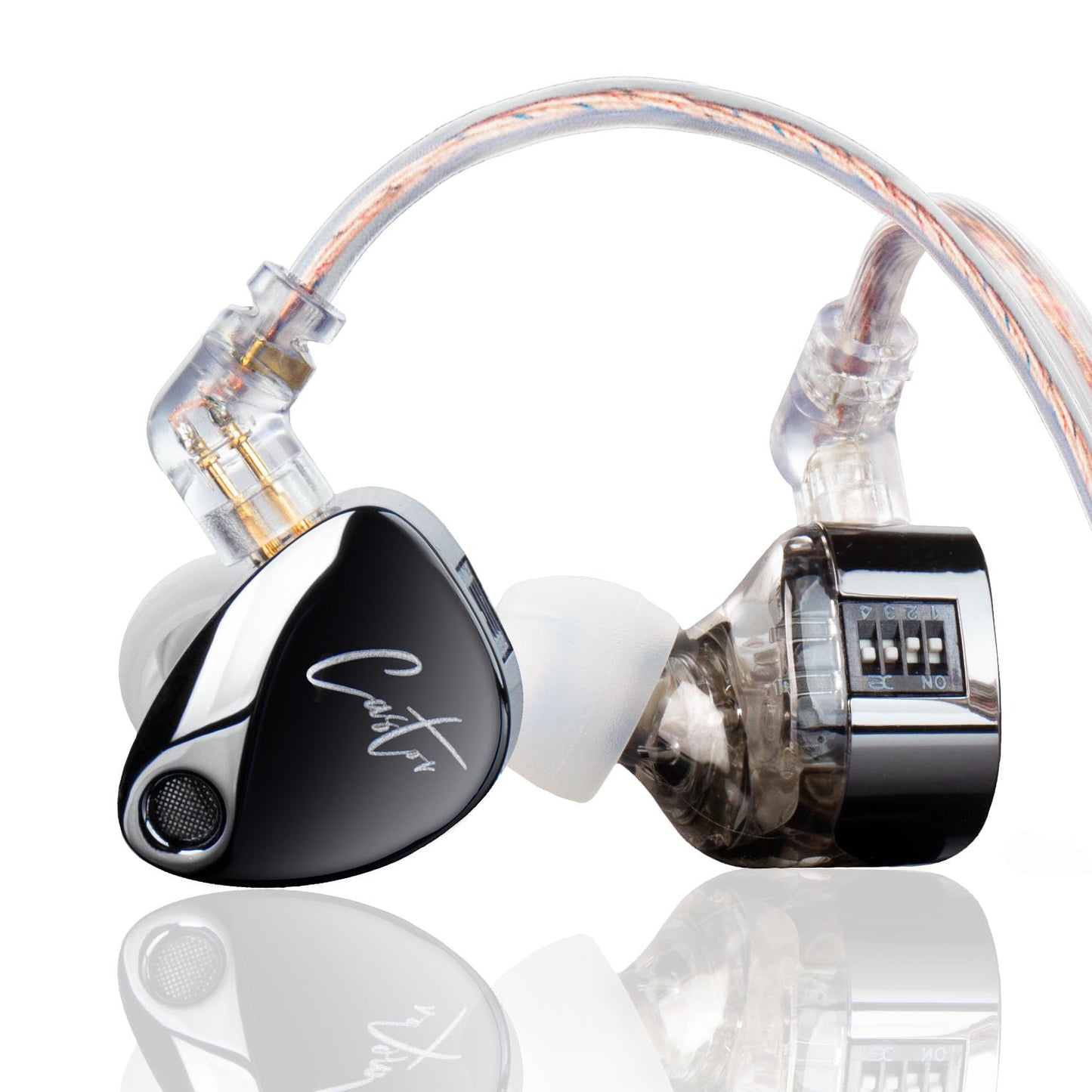 KZ Castor in Ear Monitor Headphones, HiFi Improved Bass Earphone Sound Tunable Noise Isolating IEMs, Dual-Dynamic Driver Wired Earbuds, 2PIN-C Detachable Cable for Singers Musicians