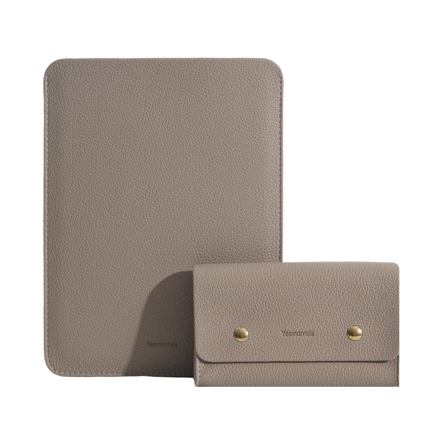 Yesmornsis PU Leather Padded Laptop Sleeve Bag 13Inch Compatible with New MacBook Air 13 A3113 M3, 2024 MacBook Pro 13 M2 A2686 with Charger Pouch Color Camel