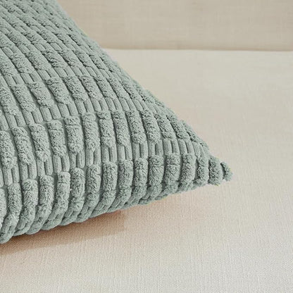 Fancy Homi Decorative Throw Pillow Covers for Living Room Couch Bed, Modern Farmhouse Boho Home Decor, Accent Cushion Case (12 x 20-Inch, Grey Blue)