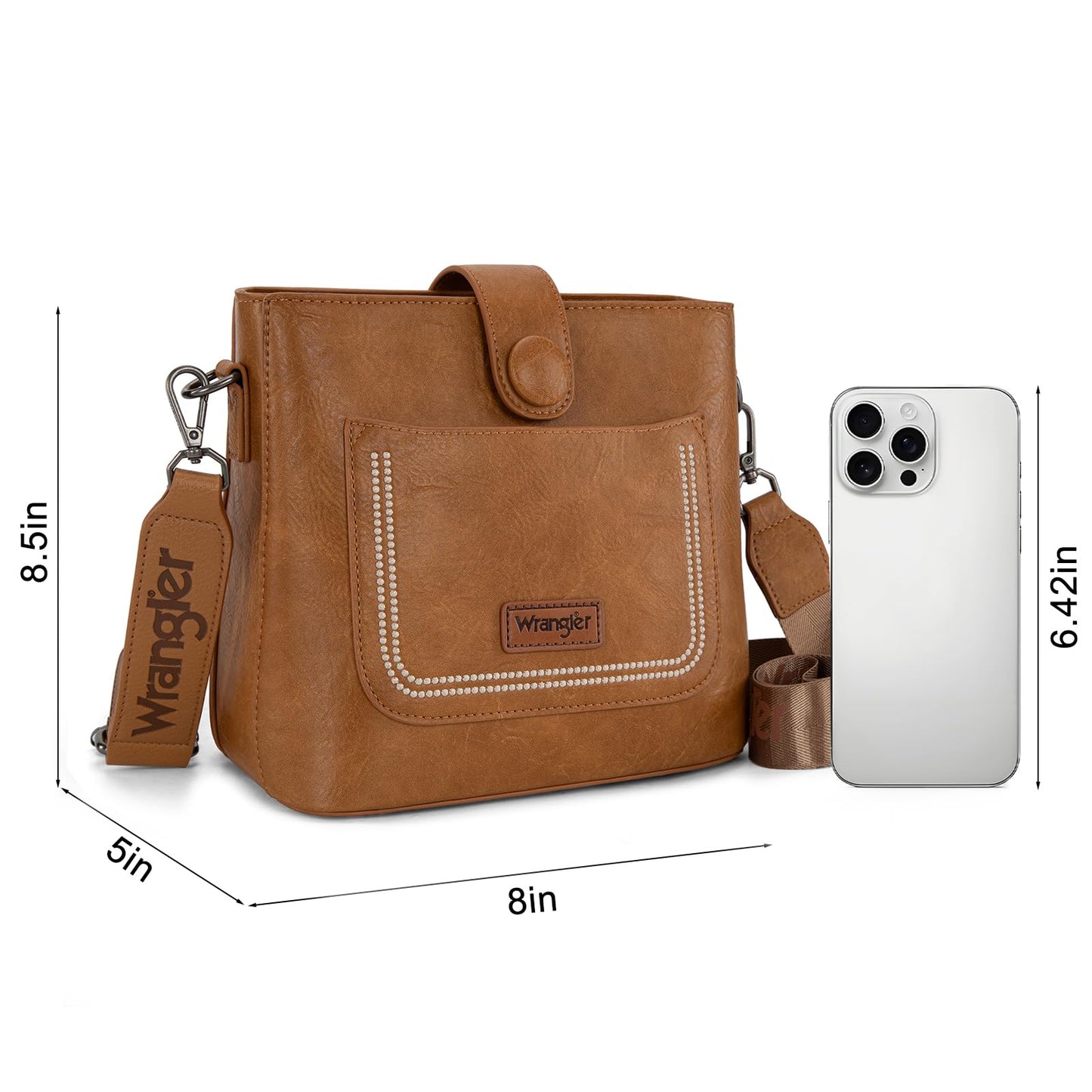 Wrangler Crossbody Purses for Women Cute Handbag and Shoulder Bag for Ladies WG114-1101LBR