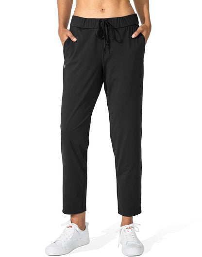 G Gradual Women's Pants with Deep Pockets 7/8 Stretch Sweatpants for Women Athletic, Golf, Lounge, Work (Black, XX-Large)