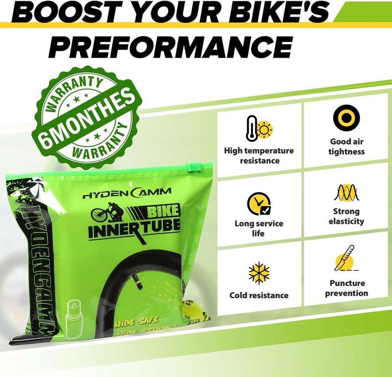 2 Pack 26x2.125/2.40 Bike Tube, 26 x 2.125 Bike Tube with 35mm AV, Premium Butyl 26x2.10 Mountain Bike Tube with 2 Tire Levers, 26x2.125/2.20/2.25/2.30/2.35/2.40 Compatible City Bikes by Hydencamm