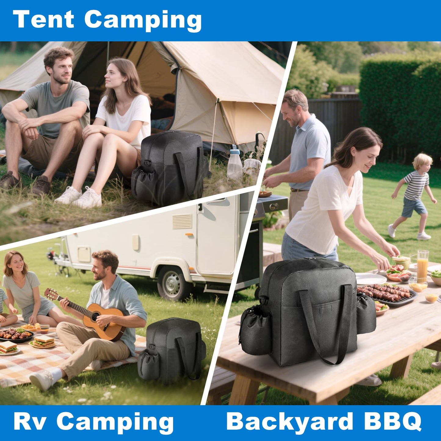 Folding Stove Carry Case for Coleman Camping Stove, Fits for Coleman 1 & 2-Burner Fold N Go Grill/Stoves and Other Folding Camp Stove, Camp Accessories, Heavy Duty Oxford Fabric with Shoulder Strap
