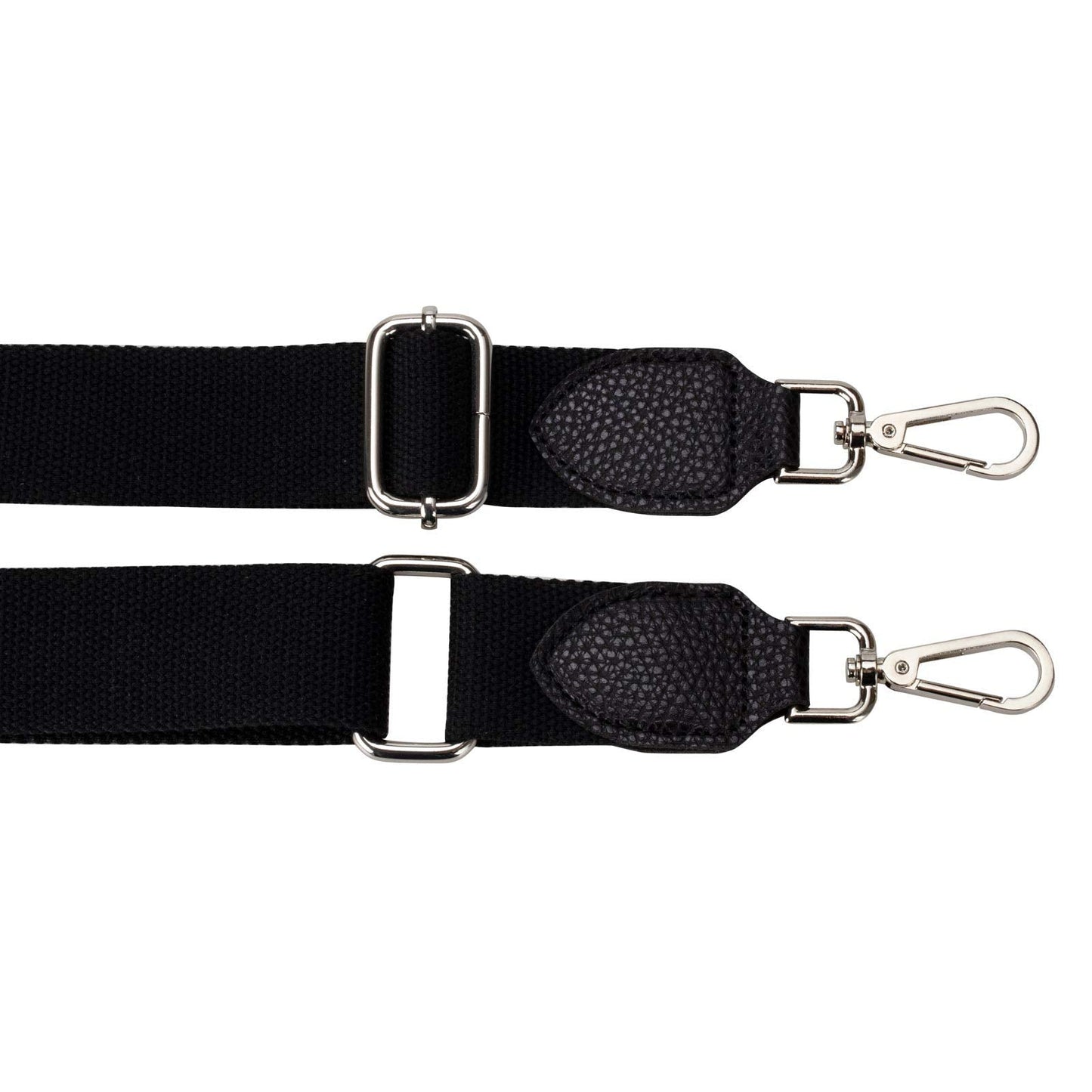 Allzedream Purse Straps Replacement Crossbody Bags Handbag Wide Canvas Leather Adjustable (Black, Silver hardware)