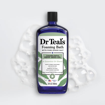 Dr Teal's Foaming Bath with Pure Epsom Salt, Relax & Relief with Eucalyptus & Spearmint, 34 fl oz (Pack of 2)