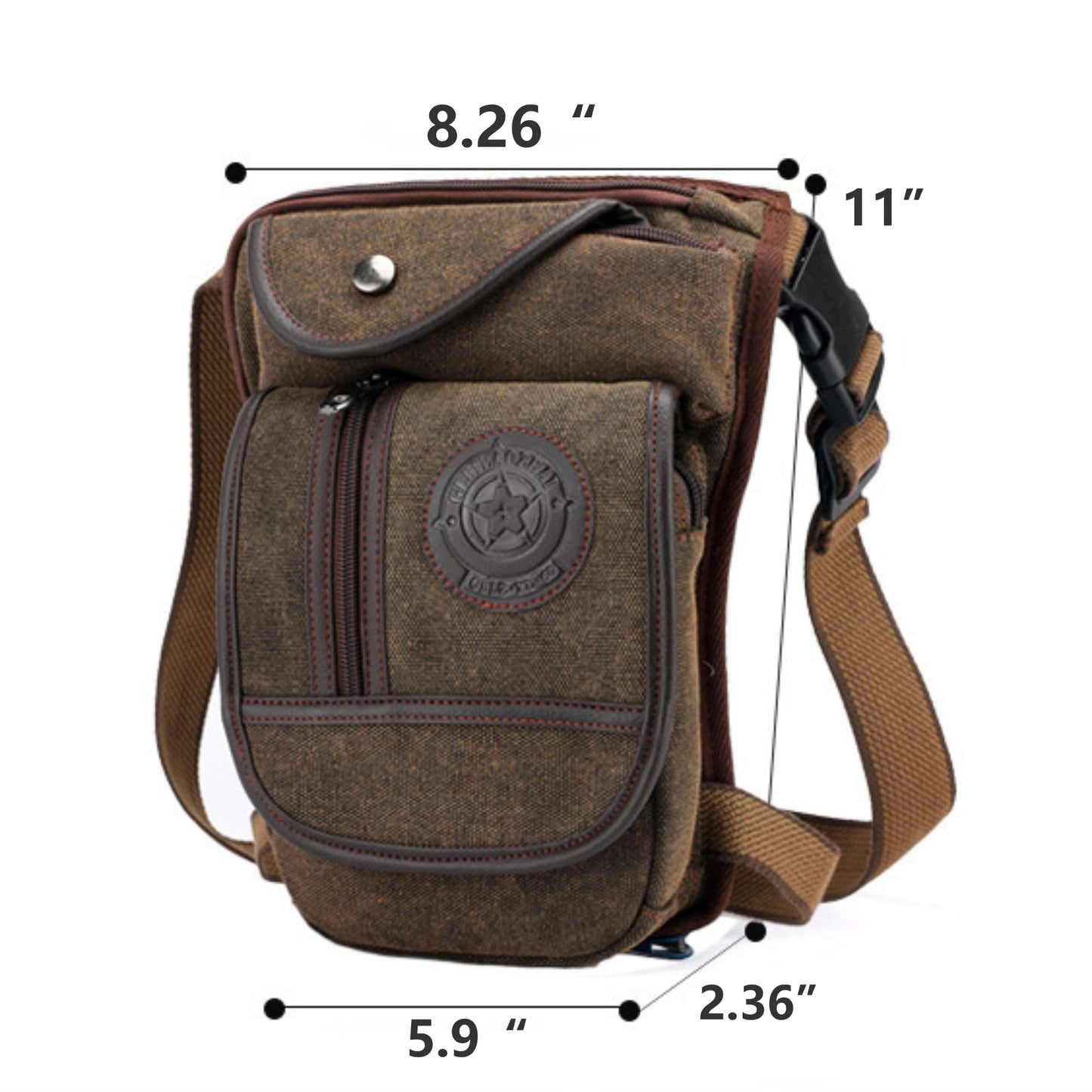 Canvas Drop Leg Bag Outdoor Waist Pack for Men Women Tactical Military Motorcycle Bike Cycling Multi-Pocket Waist Fanny Pouch Travel Hiking Climbing Thigh Bag Pocket
