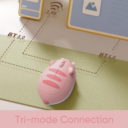 Akko Cat Theme Wireless Gaming Mouse, 2.4G GHz with a USB Receiver, Cute Optical Cordless Cartoon Mice for Computer/Laptop/Desktop/PC, Compatible with Mac/Win (Gray Mimo)