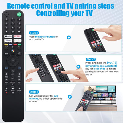 RMF-TX520U for Sony Smart TV & Bravia TV with Voice Control - Replacement Remote for Sony 2019-2023 XBR/KD/XR Series, X80J, X85J, X90J, A80J etc - 1 Year Warranty