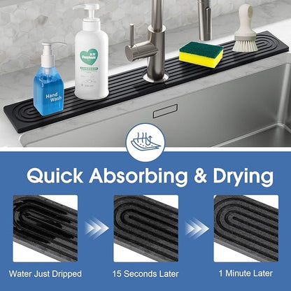 24 Inch Kitchen Sink Splash Guard, Sink Splash Guard Behind Faucet, Silicone