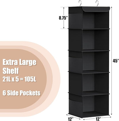 Simple Houseware 5 Shelf Hanging Closet Organizer