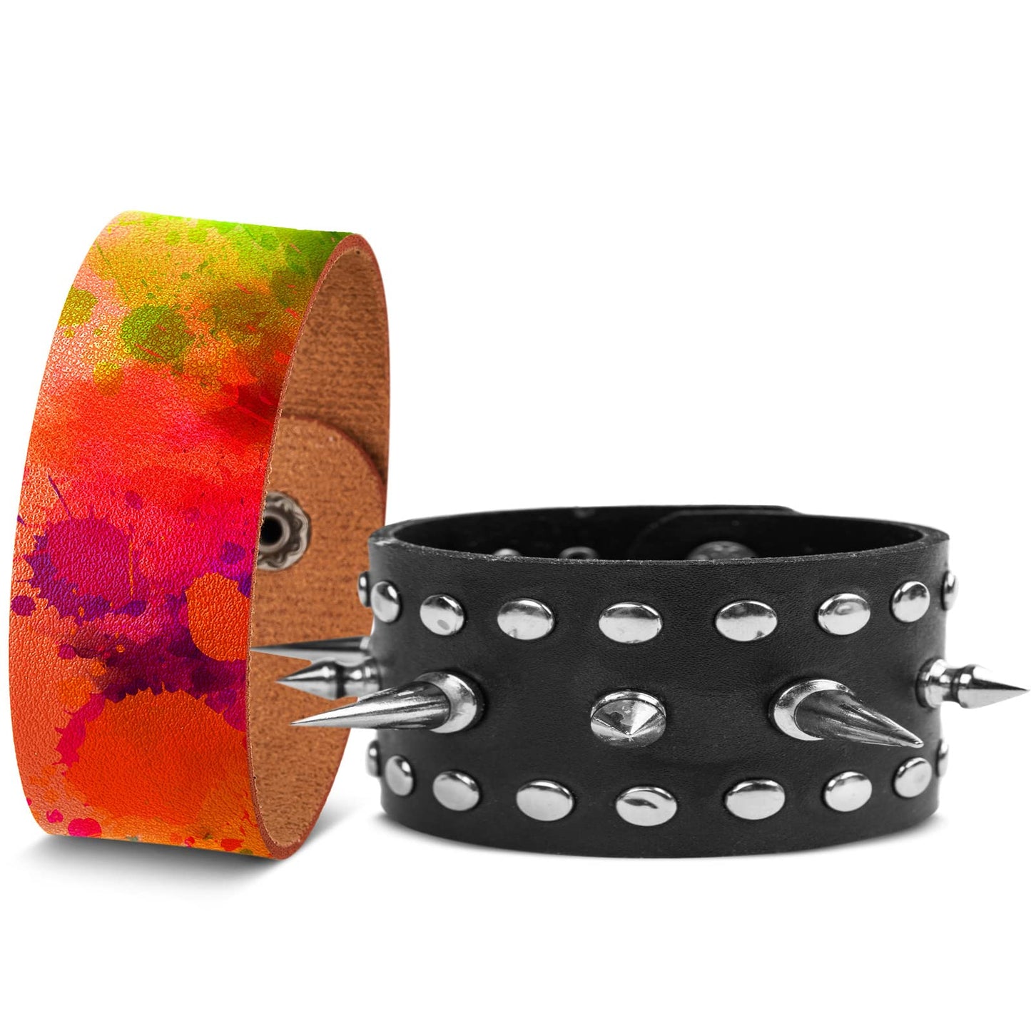 Weewooday 15 Pcs Plain PU Leather Bracelets Blank Snap Bracelets 5 Colors Wrist Cuffs DIY Craft Wristbands for Men Women Jewelry Making